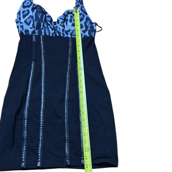 Vintage tie wrap halter corset dress,animal print,bustier,goth,bodycon,sexy - Picture 10 of 17